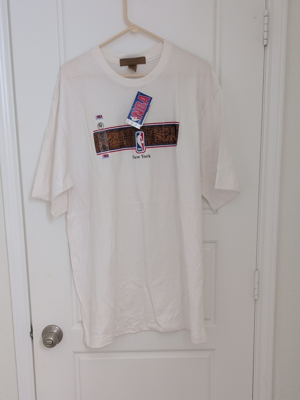 NBA New York Graphic Tee - White with Brown Accent